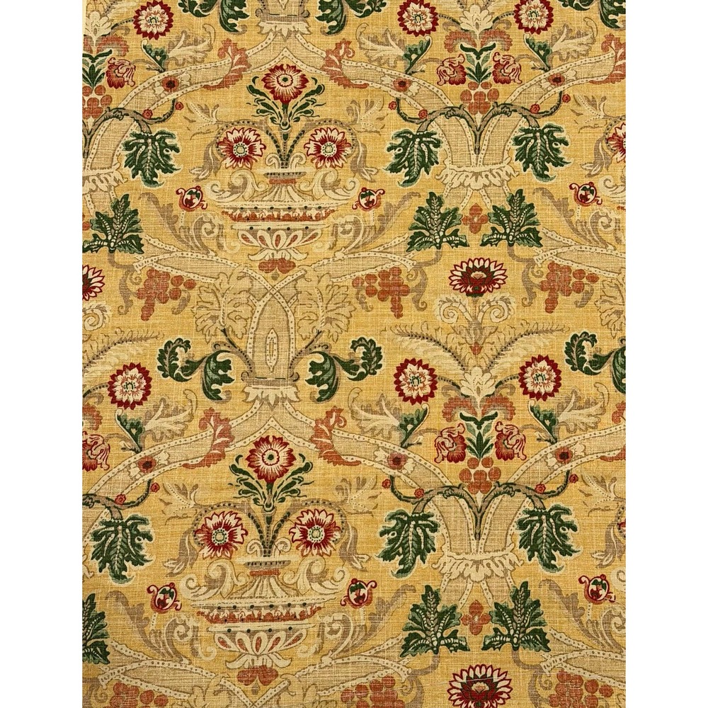 Thibaut Fortress Floral Decorator Fabric 2 yd +2" x 56" Wide Rich Gold Red Green